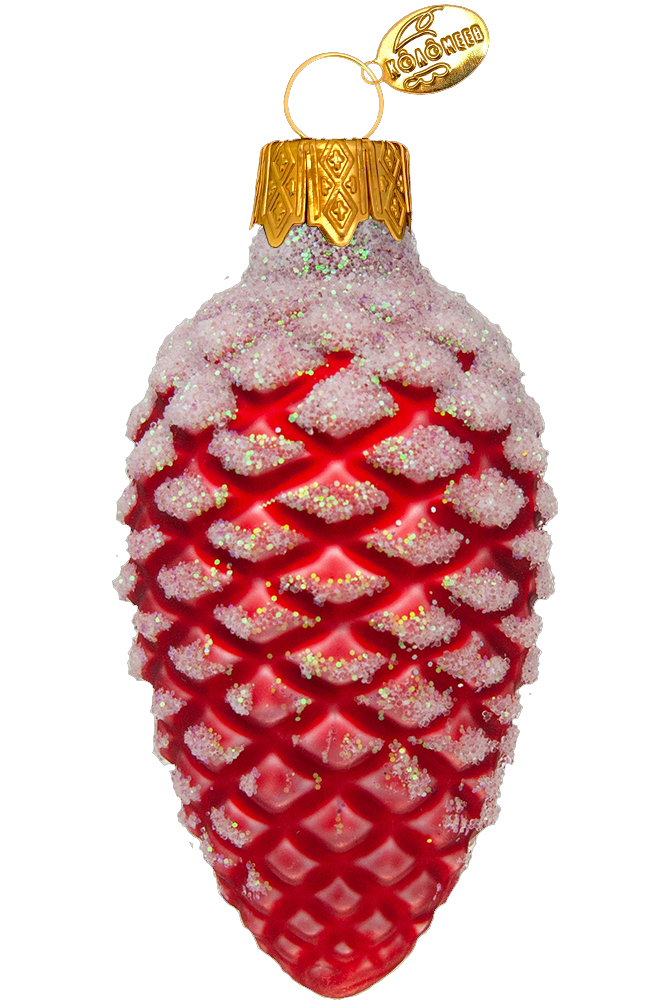 Елочное украшение Шишка в снегу матовая ФУ-2-90/12